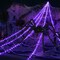 Spider Webs Halloween Decorations Outdoor 290 LED Halloween Spider Web Lights Decoration with 78.7" Large Spider & 3.53 oz Stretch Cobweb 23 Ft Giant Lighted Web with 8 Modes (Purple)